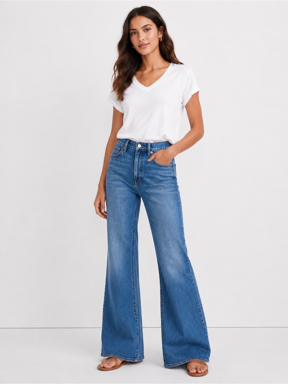 Madewell Baggy Flare Jeans Size 25 High Rise Wide Leg Medium Wash
